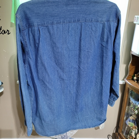 (2636) New England Gentleman, Mens, M, long sleeve denim Shirt - Picture 4 of 10